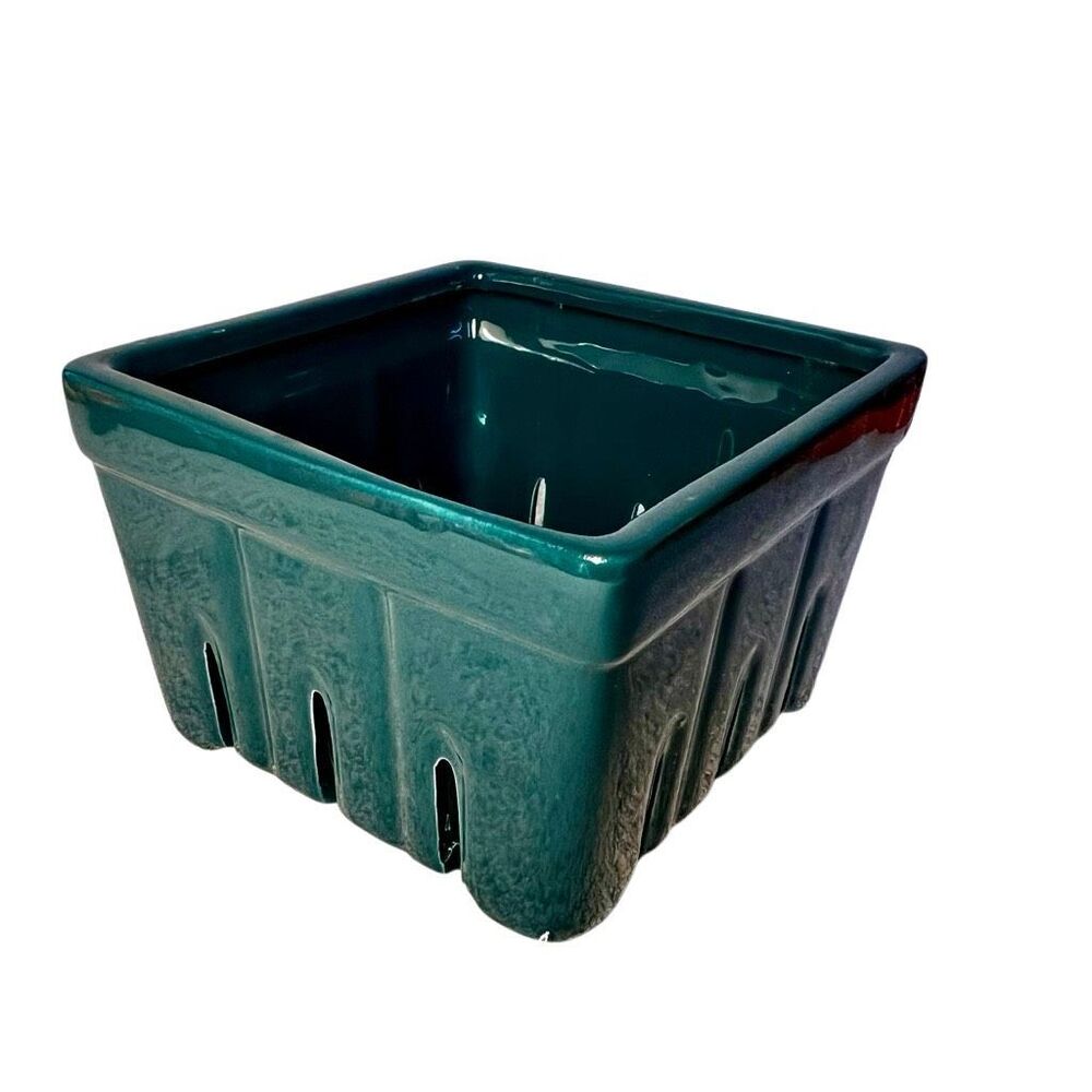 IQ Accessories Porcelain Food Fruit Storage Colander Container In Teal